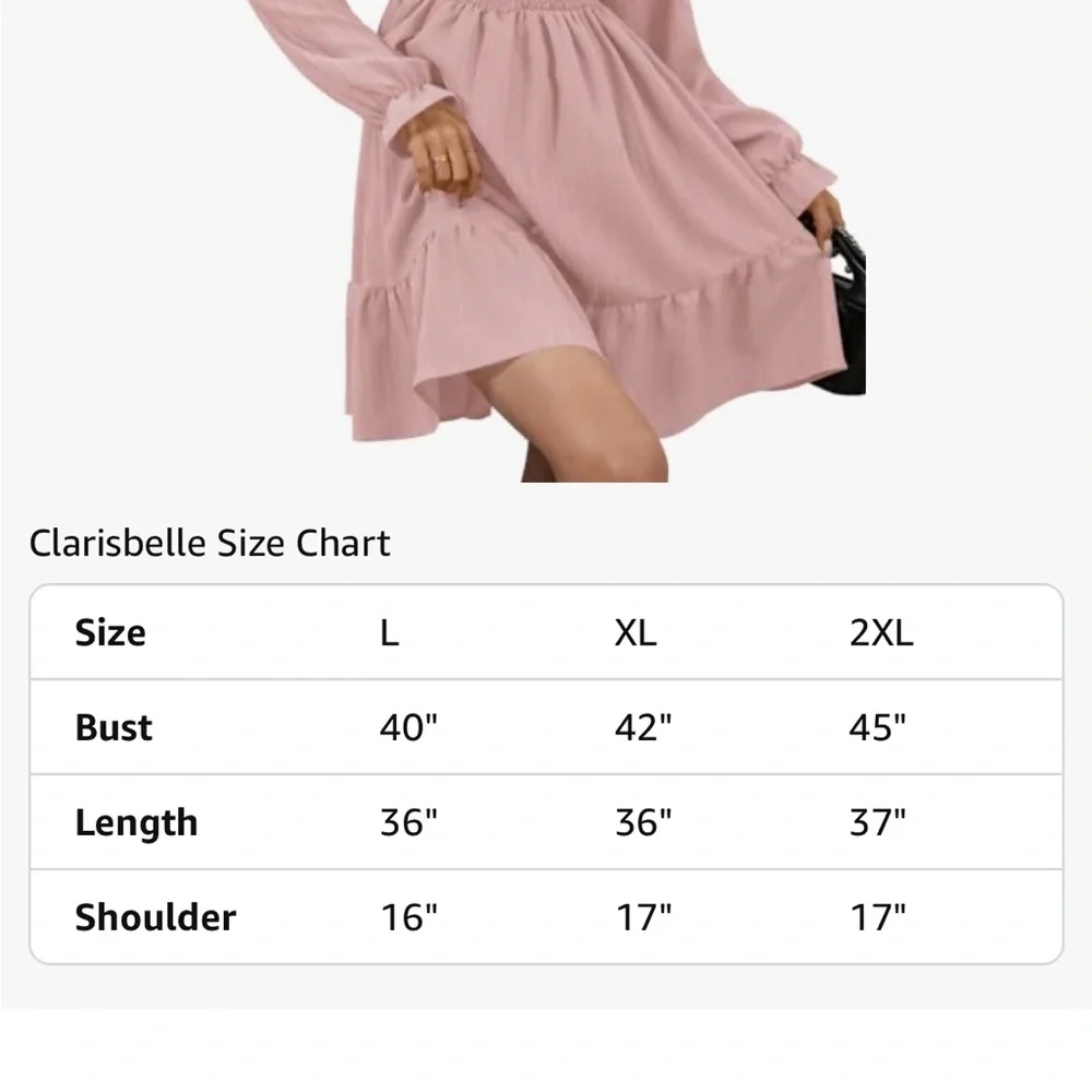 Clarisbelle | light pink square neck mini smocked dress, size XL - Picture 6 of 6